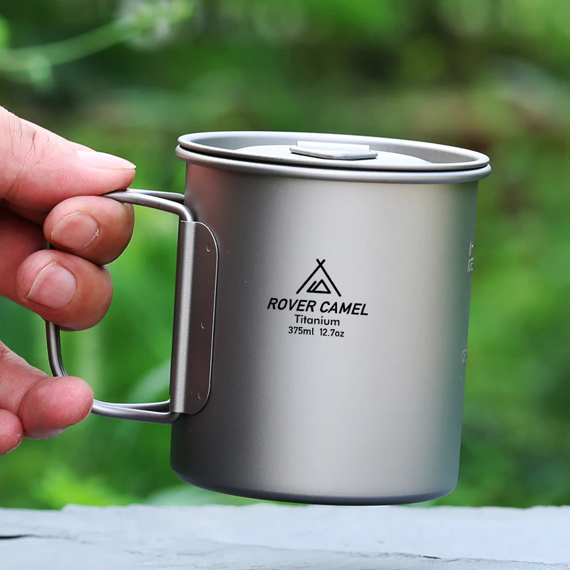 Rover Camel Titanium Camping Mug 375ml 550ml 750ml Fold Portable Titanium Tableware Bowl Cup Outdoor Picnic water Cup