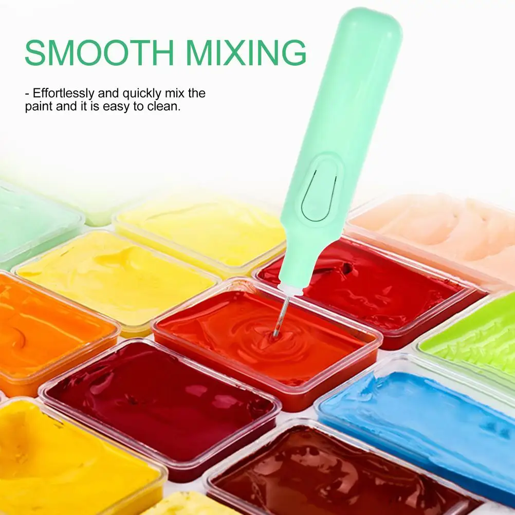 Paint Mixer Shaker Electric Pigment Agitator Portable Handheld 2 Sets Blender Plastic Easy Clean Single Hand Supplies