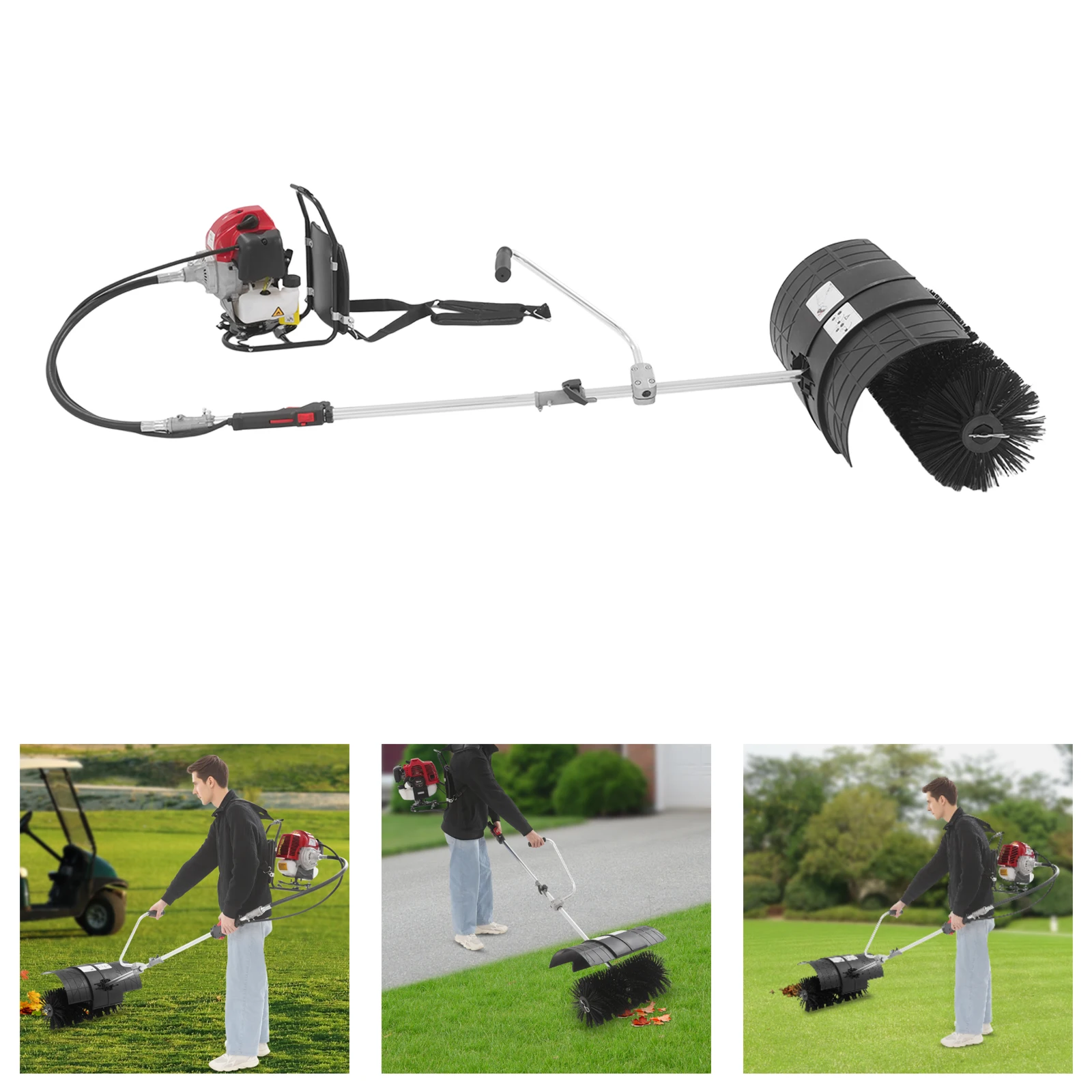

2.3HP Backpack Gas Turf Sweeper, 23″ Brush for Artificial Grass & Sports Fields