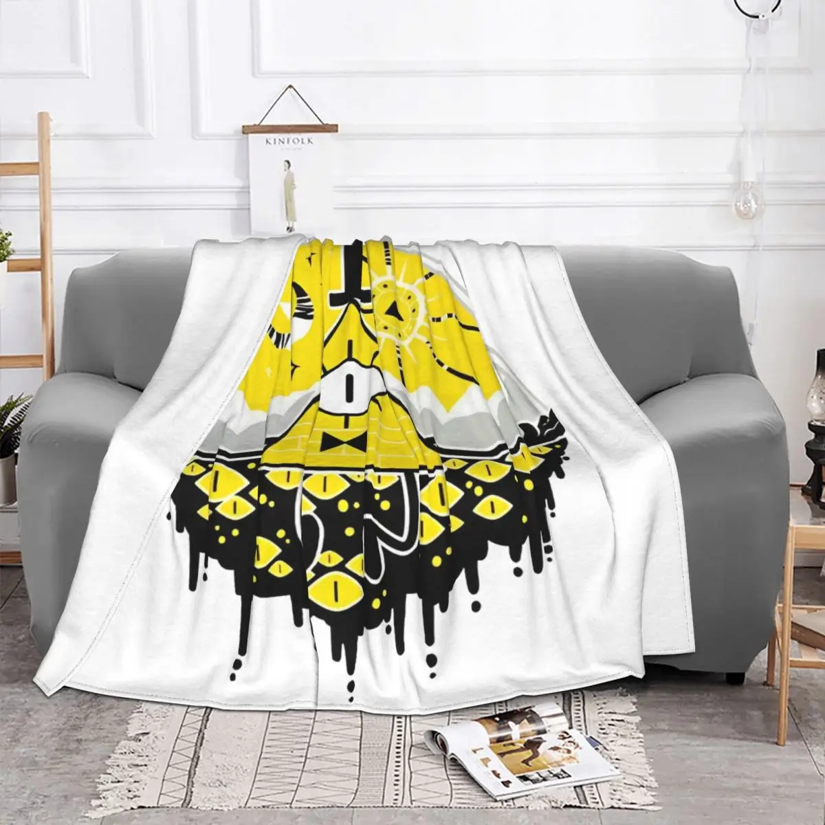 Gravity Falls Bill Cipher Blanket Cover Flannel Throw Blankets Cartoon Bed Sofa Personalised Lightweight Bedspread