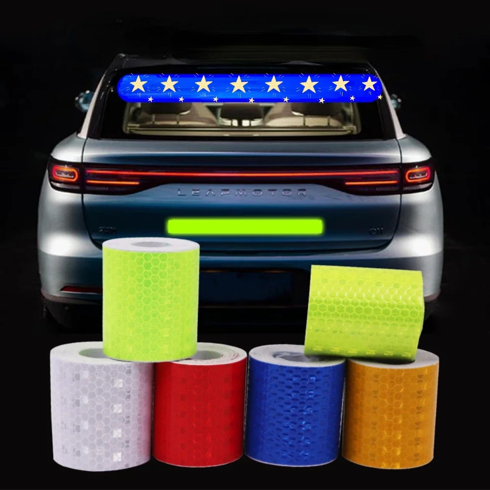 

5cm*300cm Car Reflective Tape Safety Warning Car Decoration Sticker Luminous Film Reflector Protect Tape Auto Motorcycle Sticker