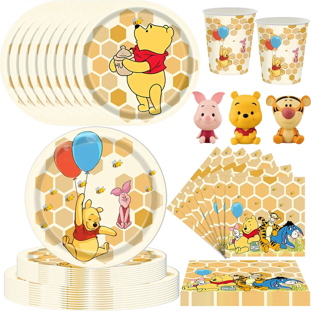 

Disney Winnie the Pooh Birthday Decoration Stickers Gift Bags Cake Toppers Party Balloons Party Supplies Tableware Baby Shower