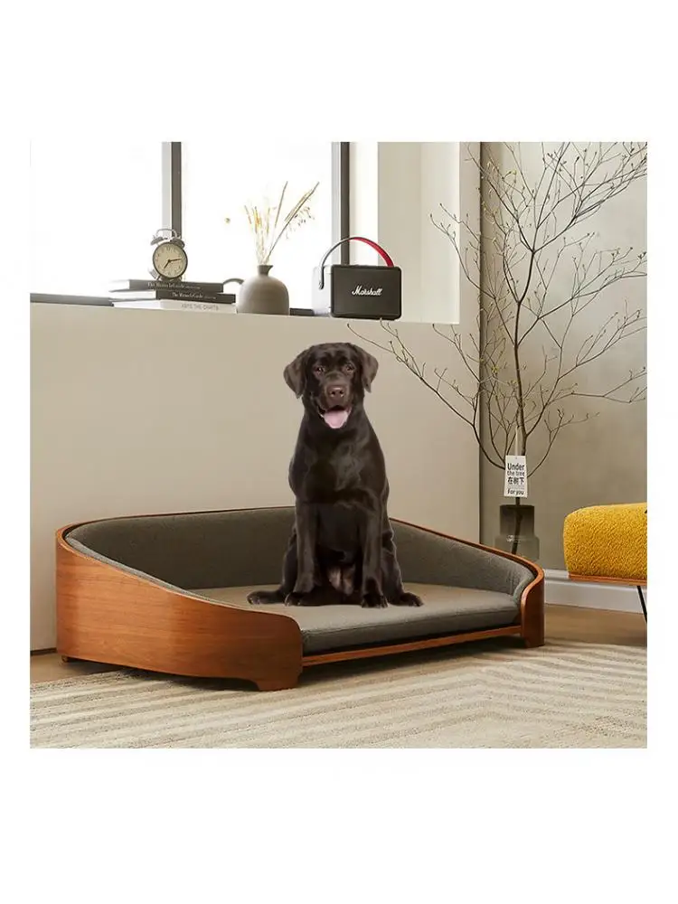 

High End Luxury Solid Wood Pet Bed, Removable and Washable, Large Space, Comfortable Dog Kennel, All Seasons