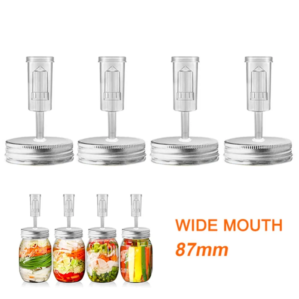 4Pcs Fit Standard Mason Jars Fermenting Kit Tinplate Threaded Sealing Structure Ferment Lid Set Airlock System Easy Assembly