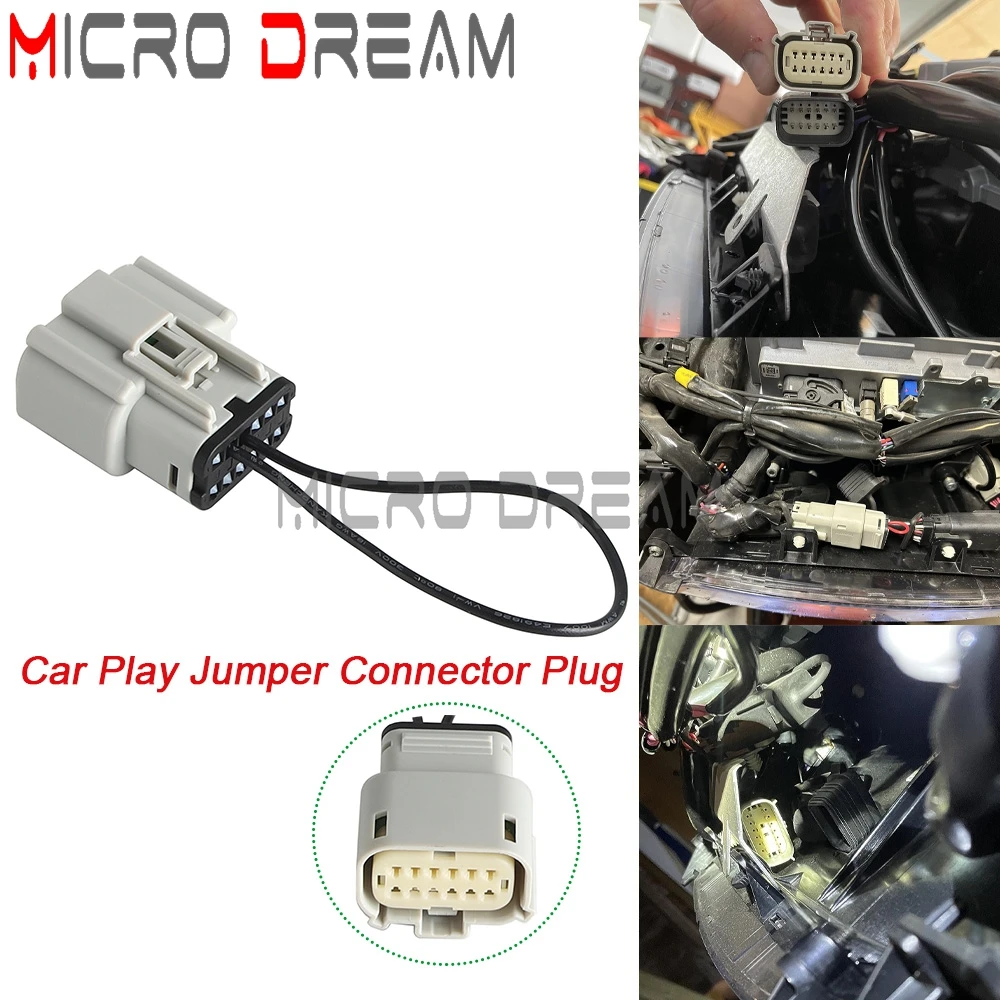 Motorcycle Car Play Jumper Connector Plug Plastic For Harley Boom GTS Radio Touring Street Glide Road Glide GTS Radio 2019-2023