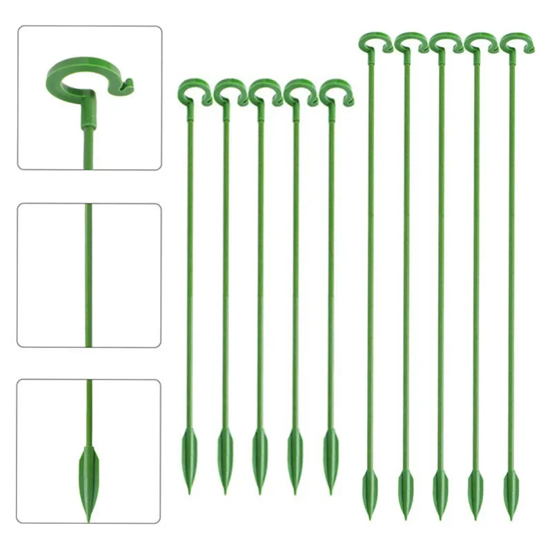 Flower Grow Holder Garden Tools Plastic Plant Supports Stakes Flower Stand Sticks Reusable Protection Fixing Tool  50pcs