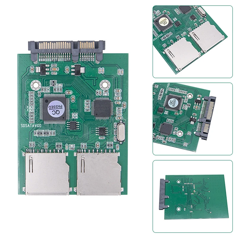 Dual SD To SATA Hard Disk Adapter Card Industrial-grade SD To Serial Port Hard Disk Board Support RAID 0 High-speed Stable