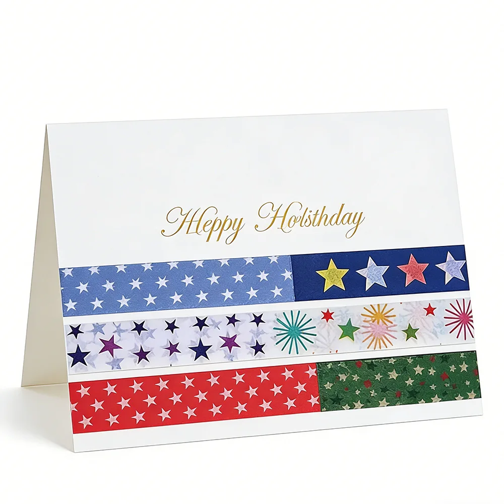 6 Rolls Star Washi Tapes Starry Stars Decorative Paper Tape Adhesive 1.5cm*5m Multi Dots Plaid Bubble Pattern Masking Tape A3354