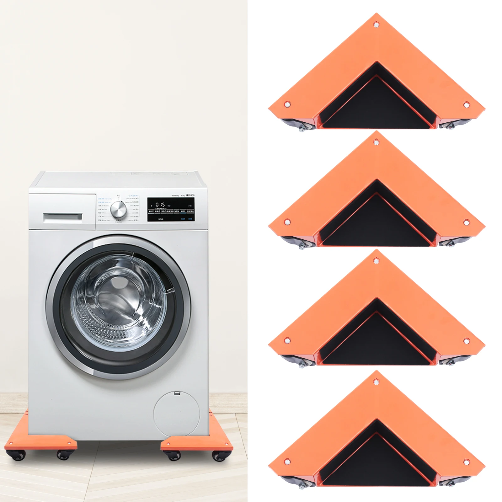 Möbelroller aus Kohlenstoffstahl, Dreieck-Design, für Zuhause, Lager und Büro, 639 kg Tragkraft, universelle Doppelkugellager-Räder, arbeitssparendes Umzugsset für den Haushalt