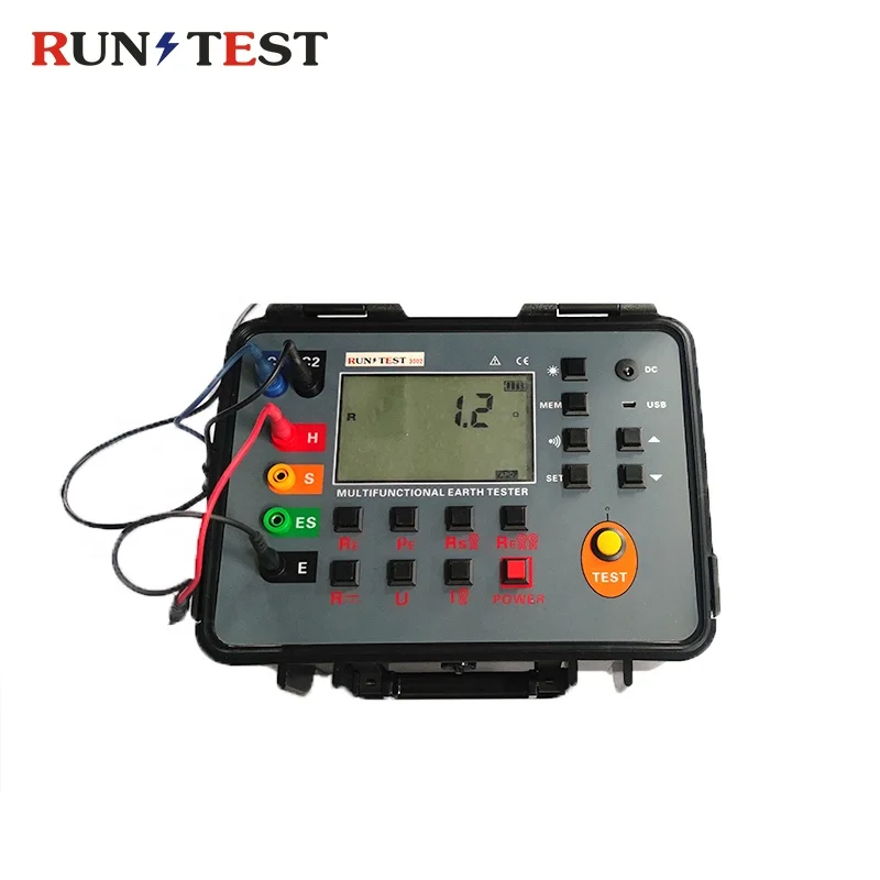 Earth Tester 0.01 Accuracy Clamp-on Ground Resistance Tester Multi-Functional Earth Resistance Meter