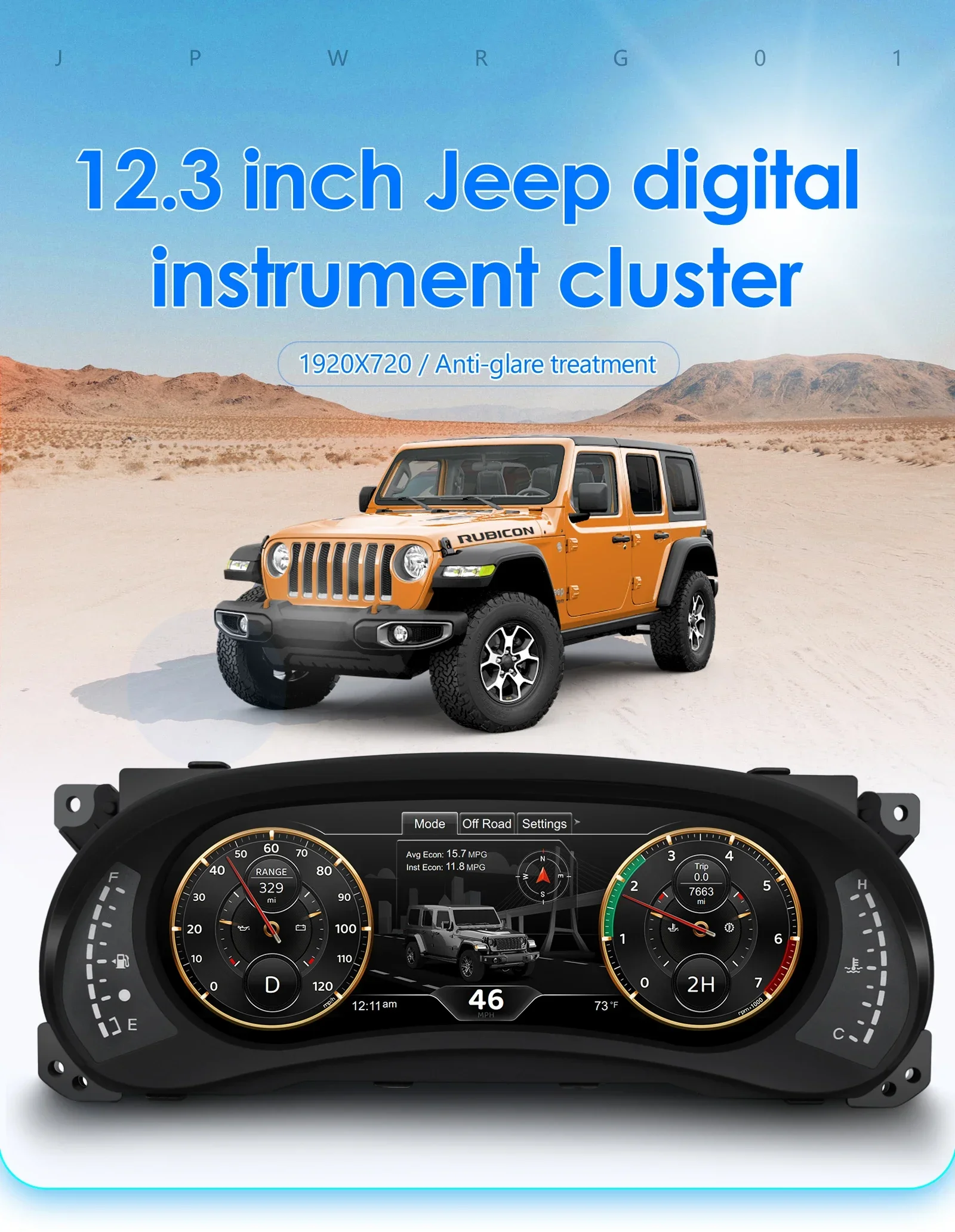 2023 The Lastest For Jeep Wrangler 2011-2017 LCD Digital Cluster Dashboard Panel Virtual Cockpit Instrument Speedometer Car