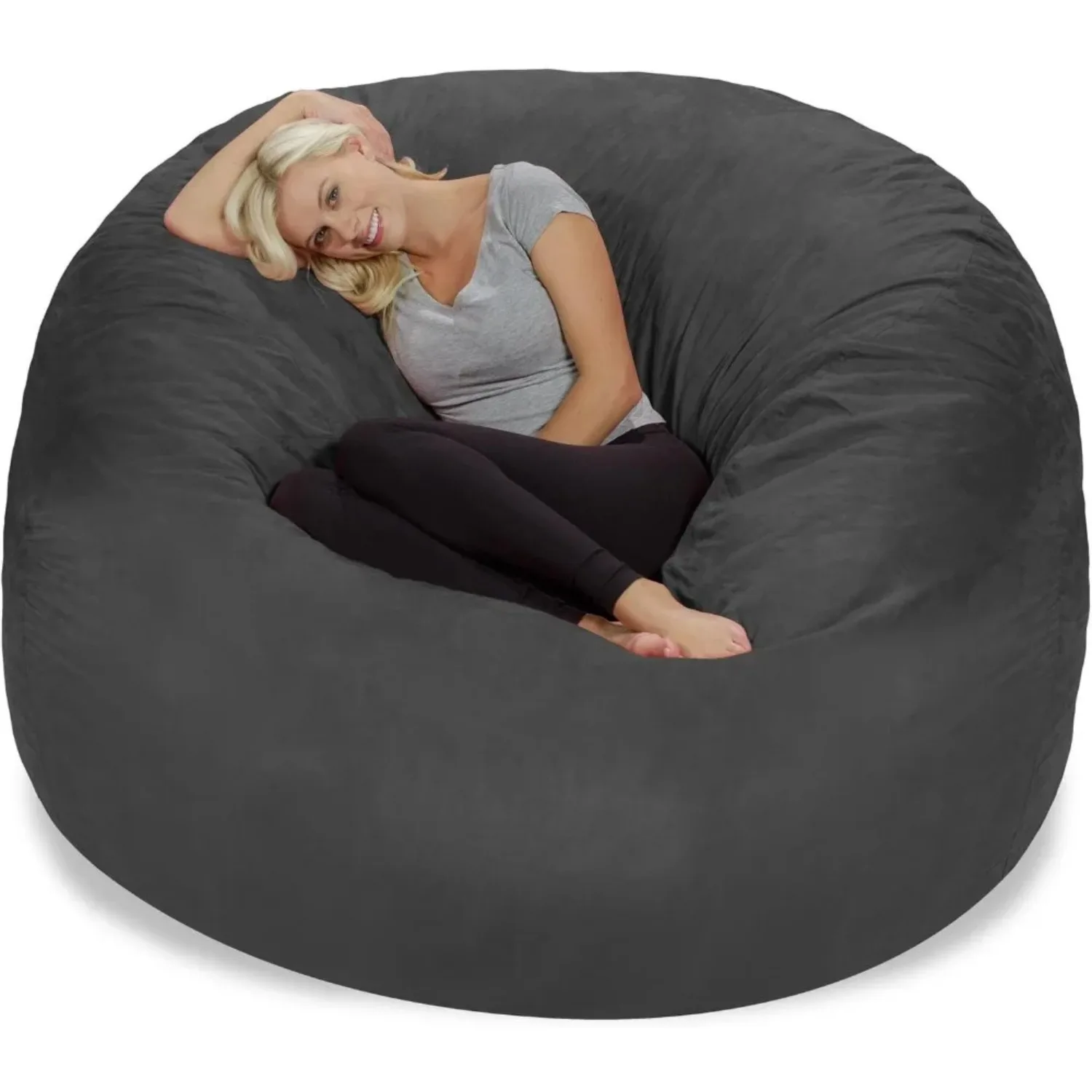 Bean Bag Chair: Giant  Memory Foam Furniture Bean Bag - Big Sofa with Soft Micro Fiber Cover