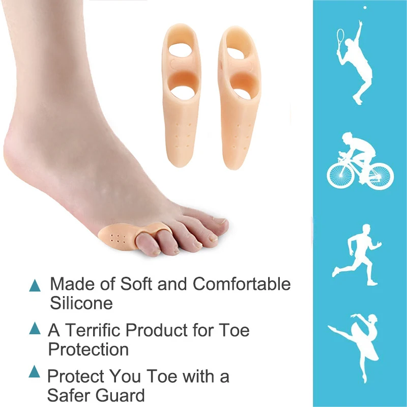 Pexmen 2/4Pcs Gel Little Toe Pads Corrector Straightener Pinky Toe Cushion Splint Pain Relief Reduce Blisters Corn and Friction