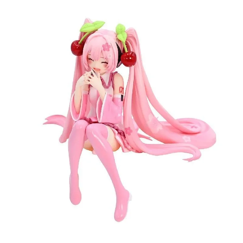 사쿠라 하츠네 미쿠 그림 미쿠 핑크 드레스 모델 컴퓨터 케이스 데스크탑 장식품 컬렉션 모델 어린이 생일 선물 12cm