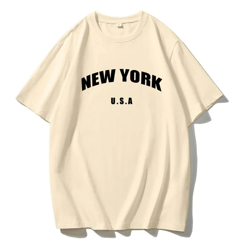 Blessyuki New York Letter Print t-shirt donna estate Basic o-collo Tees Casual Retro Streetwear Ladies Harajuku Plus Size top