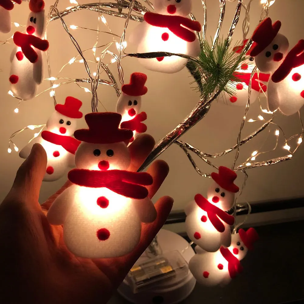 1.65 Meters Christmas Decoration LED Snowman Fairy String Lights Garland Snowflakes for Home Fairy Light New Year Xmas Decor