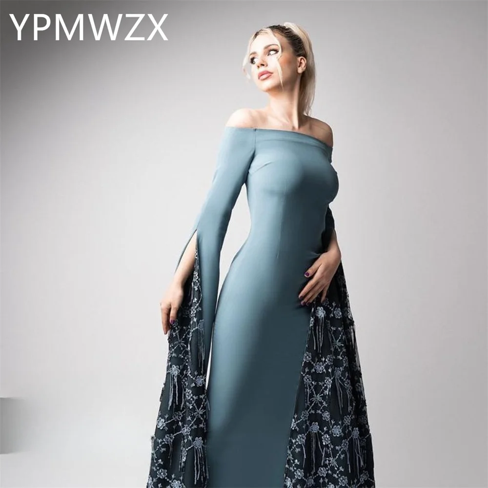 Customized Evening Dress Party Occasion Women Formal Dress YPMWZX Jewel Column Floor Length Skirts Flower Bespoke Occasion Dress