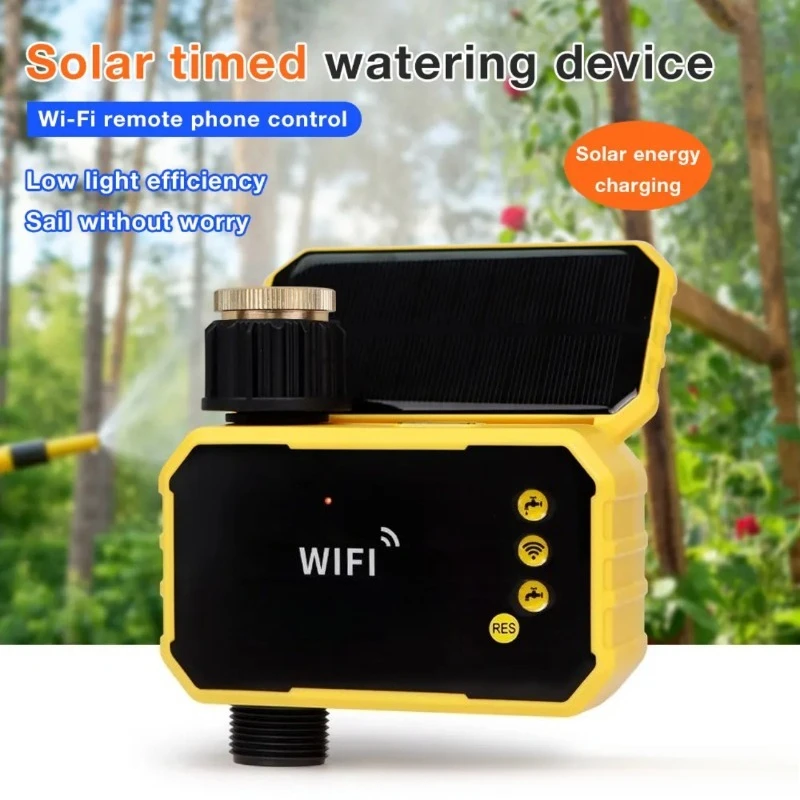 Solar WiFi Irrigation Timer With Rain Sensor APP Remote Automatic Garden Plant Watering Controller