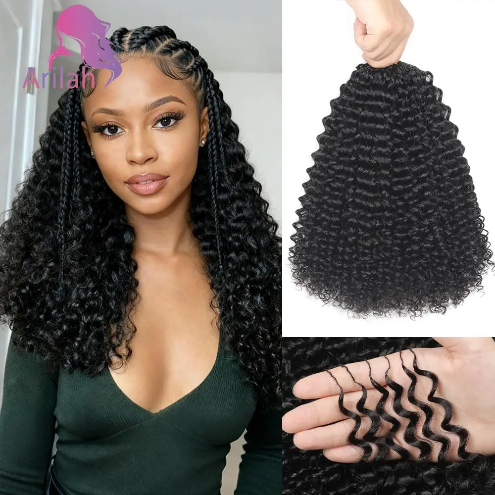 

100g Kinky Curly Crochet Hair Extensions Human Hair Pre Separated Knotless Crochet Human Hair With String Stable For Black Women