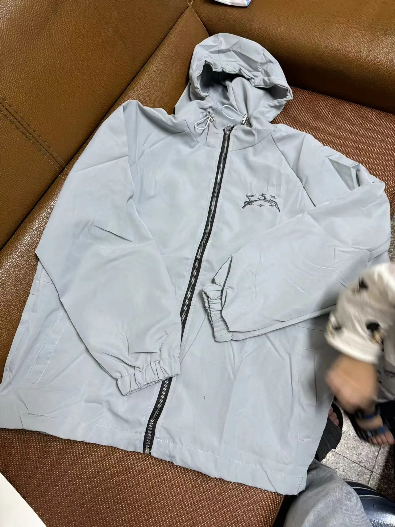 

New Street Fashion Sweatshirt Windbreaker Colorblock Embroidery Windbreaker Jacket Zipper Hoodie