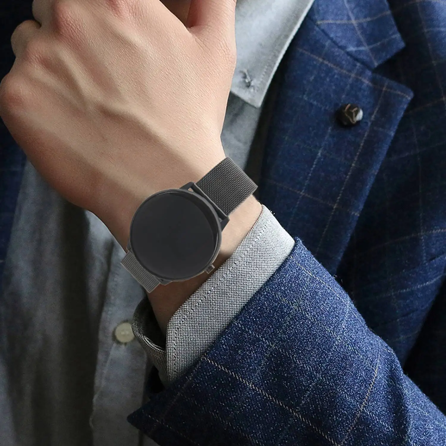 Winter Essential MX6 Smart Watch Men Women Blood Pressure Heart Rate Monitor IP68 Waterproof Sport Watch Black Steel