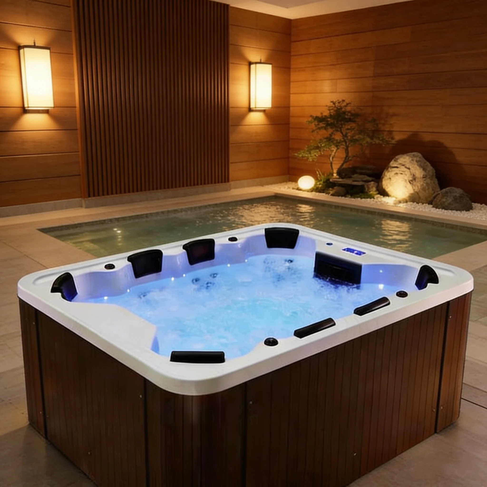 Insulate Multi-person Hot Tub Outdoor Spa Tub Pool Spa For 6-8 Persons Outdoor Hot Bathtub Multi-person Jacuzzi