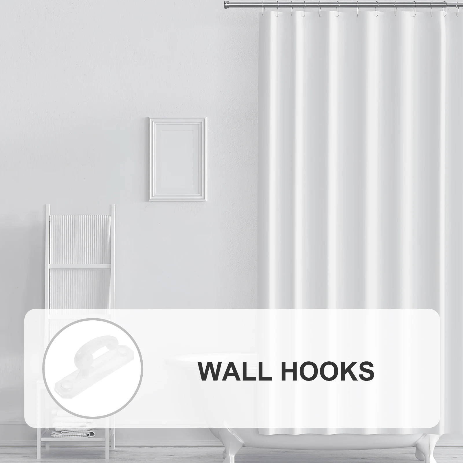 

75pcs Plastic Wall Hooks White Curtain Holders for Hanging Clothes Coats Jackets Modern Minimalist Decor Accessories