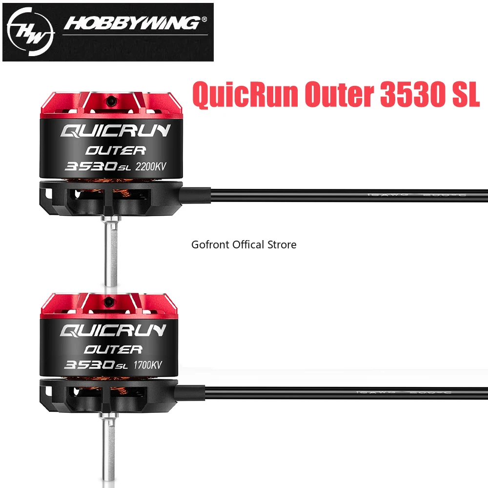 

Hobbywing QUICRUN Outer 3530SL Brushless Motor 1700KV 2100KV Program Card for 1/10 1/12 RC Car