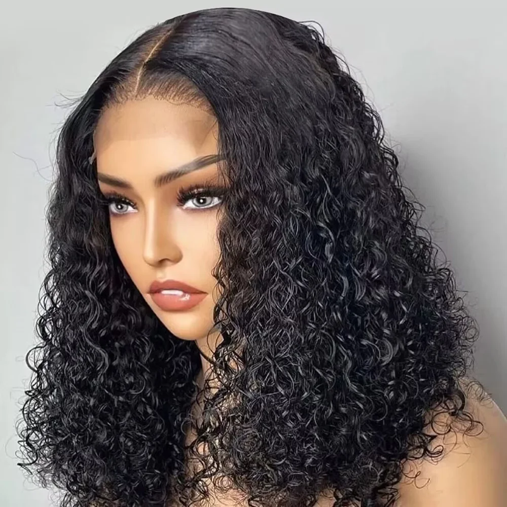 

220% Density Loose Deep Wave Bob 13x4 Transparent Lace Front Human Hair Wigs Curly Shot Bob Wigs Brazilian 100% Human Hair Wig