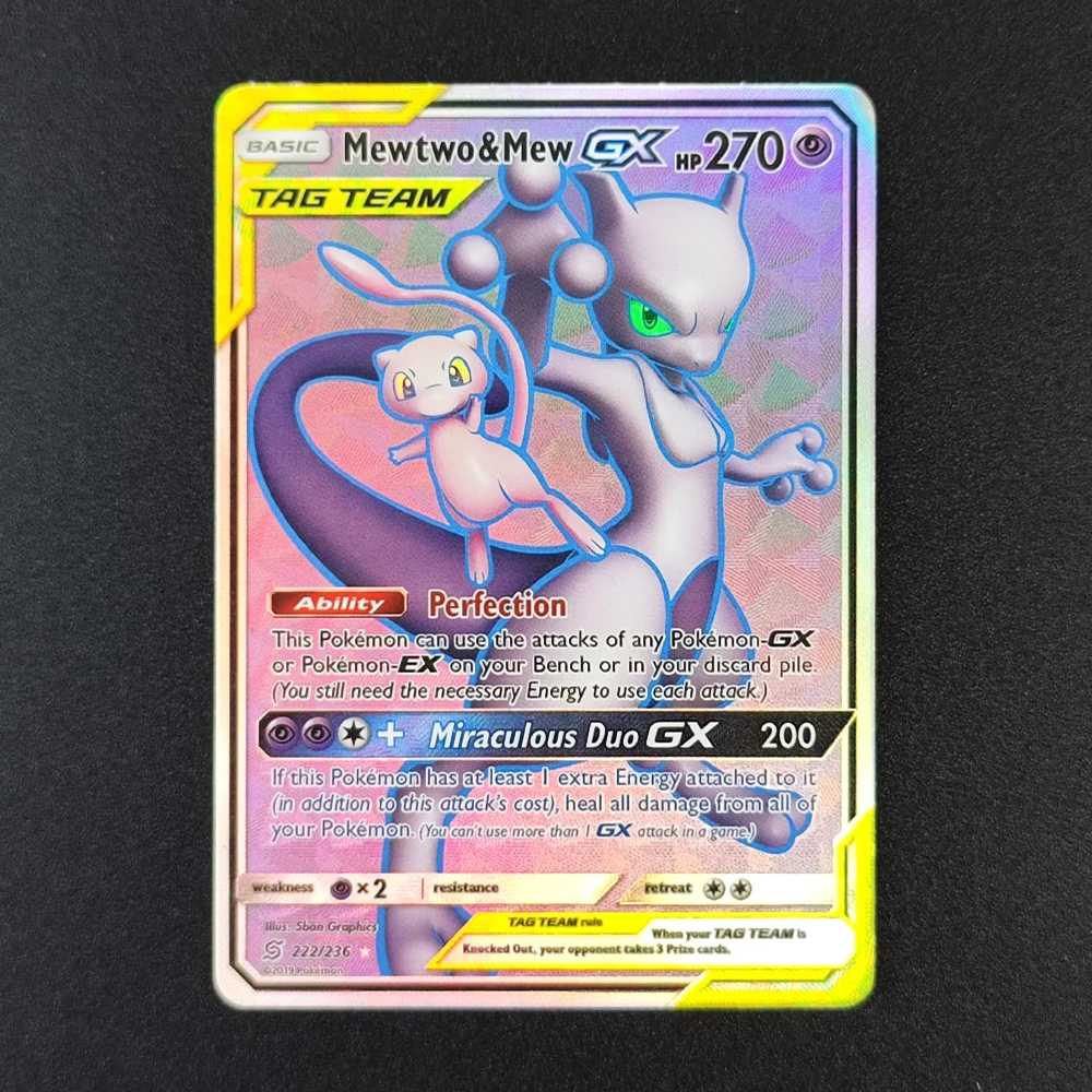 Self Made PTCG English/Japanese Mewtwo & Mew GX Full Art 222 Unified Secret  242 Minds SM11 Hobby Collection Flash Card Toy Gift - AliExpress 26