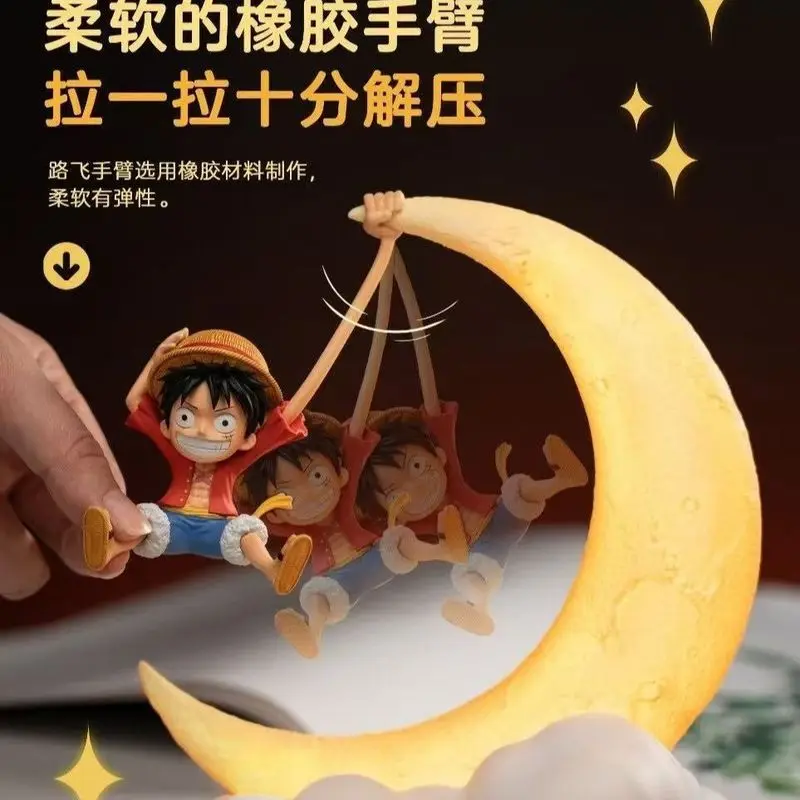 

Ночник Bandai One Piece Luffy, аниме-сувенир, настольный декор, лунная лампа с магнитным управлением, забавный подарок для детей на праздники