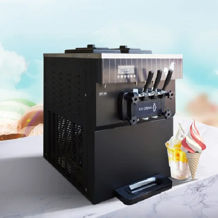 

Popular rainbow system portable table top soft serve ice cream machine three flavors automatic soft ice cream vending machine