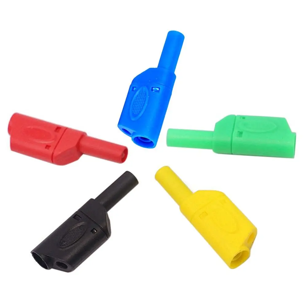 DIY 4MM Banana Plug Stackable Black Red Banana Plug Connector Safety Sheath Insulated Safety