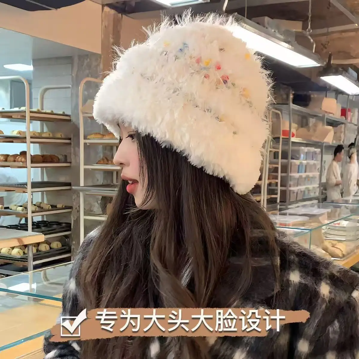 Women Beanies Knitted Hat New Autumn Winter Thermal Colored Plush Knitted Hat Ear Protection Versatile Celebrity Hats Beanies
