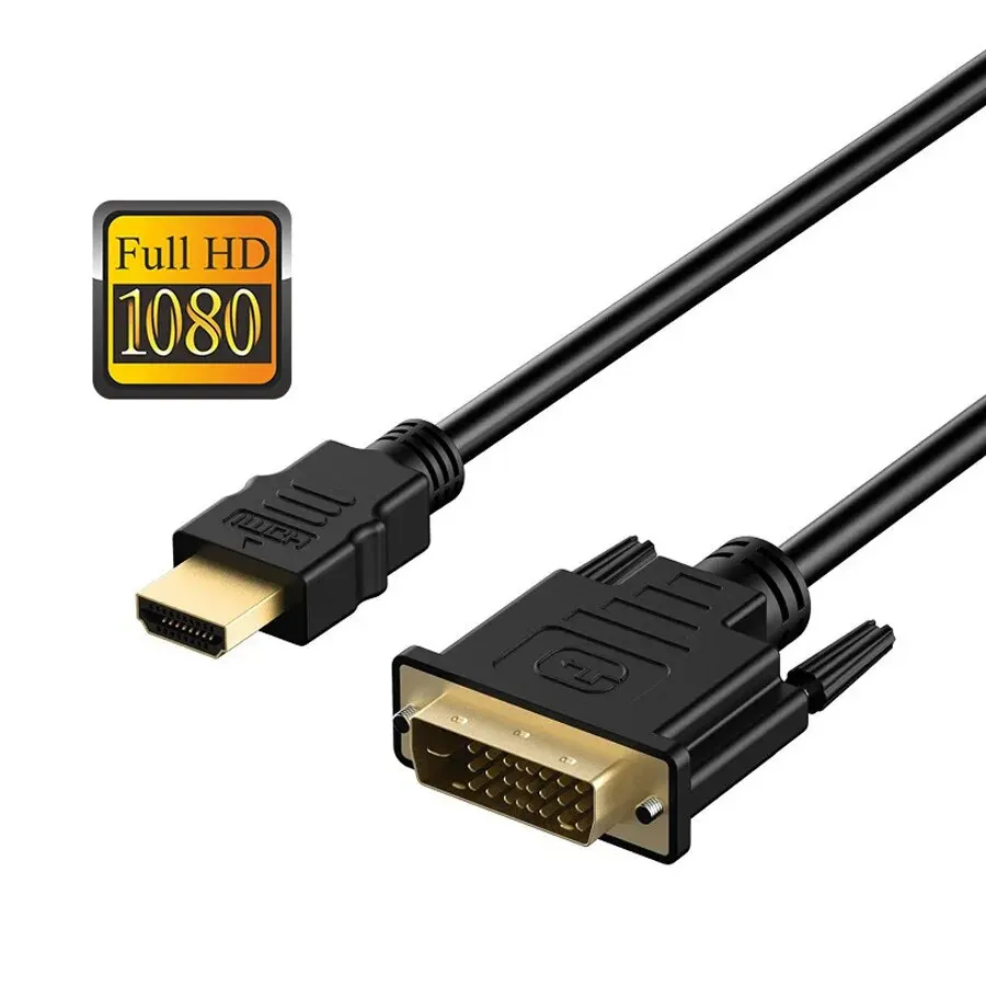 DVI To HDTV Cable HD To DVI Compatible Cable 1.5M 3M 1080P 3D DVI D 24 1 Pin Adapter Cables For TV BOX DVD PC Projector