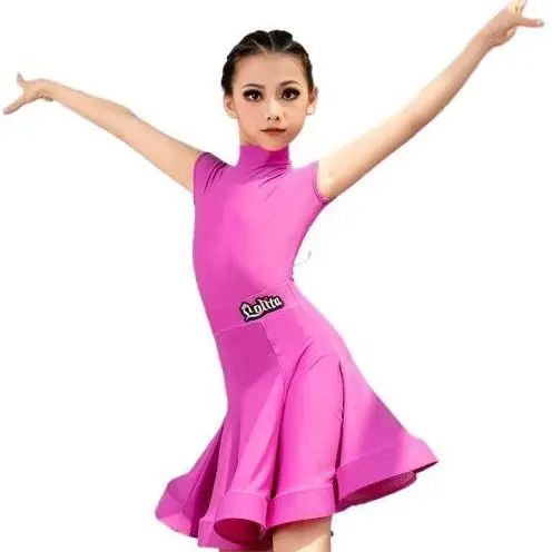 

Cha-cha danceLatin dance competition uniforms for girls and childrenprofessional performance costumes high-end sleeveless summer