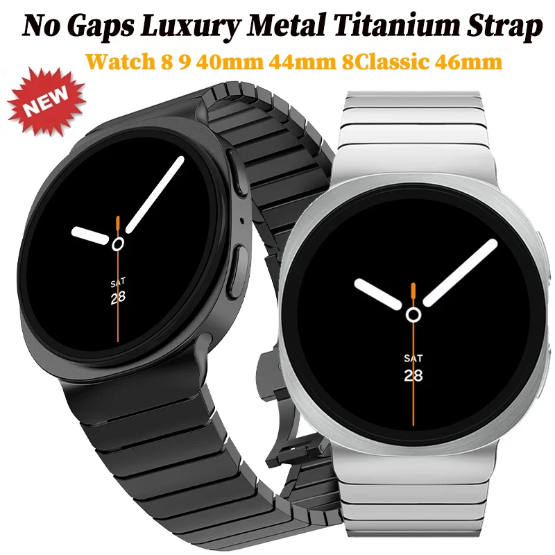 Titan-Armband für Samsung Galaxy Watch 8 9 40mm 44mm Ohne Lücken Luxuriöses Metall-Armband für Galaxy Watch 8 Classic 46mm