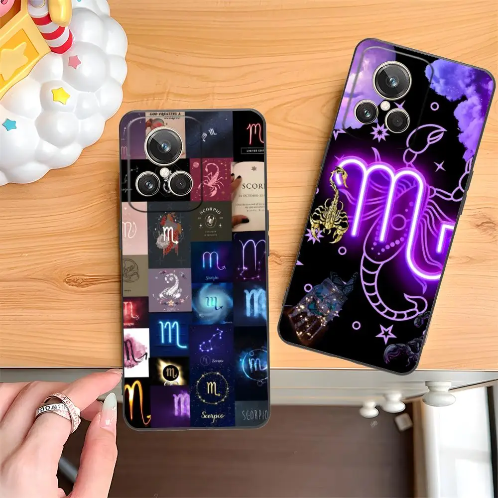 

Zodiac Sign Scorpio Phone Case for Realme 15 14 13 12 11 10 9 Pro Plus T i Lite 5G Soft TPU Shockproof Cover