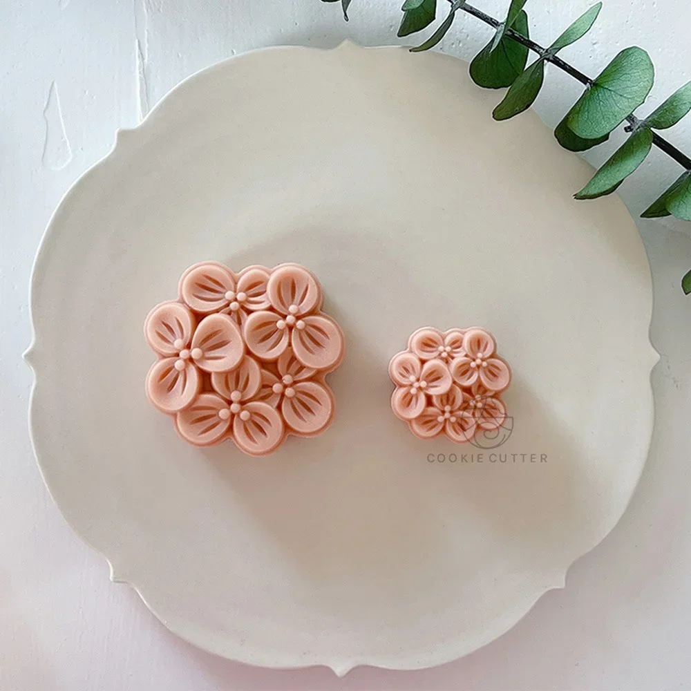 Mid-autumn Festival Osmanthus 20/75g Mooncake Mold 3D Flower Shaped Cookie Embosser Stamp Fondant Cake Decoration Baking Mold