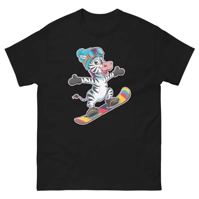 

Zebra Snowboarding Fun Cartoon Snowboarder T Shirt