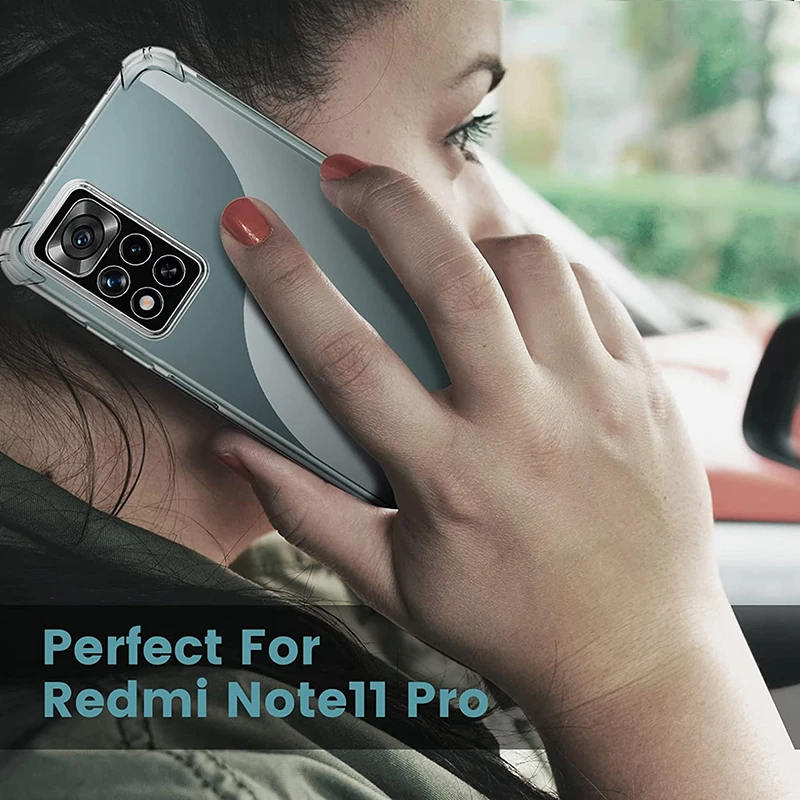 Shockproof Silicone Soft Case For Xiaomi Redmi Note 12 11 11S 11E 11T 10 10S Pro Pro+ Plus Max 4G 5G Clear Ultra Thin Back Cover