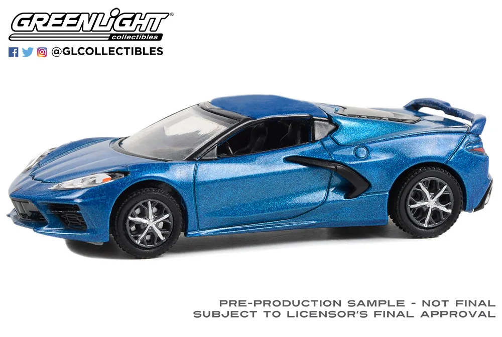 GreenLight 1/64 2020 Corvette C8 Stingray 2LT Collector Edition Metal Diecast Model Race Car Kids Toys Gift