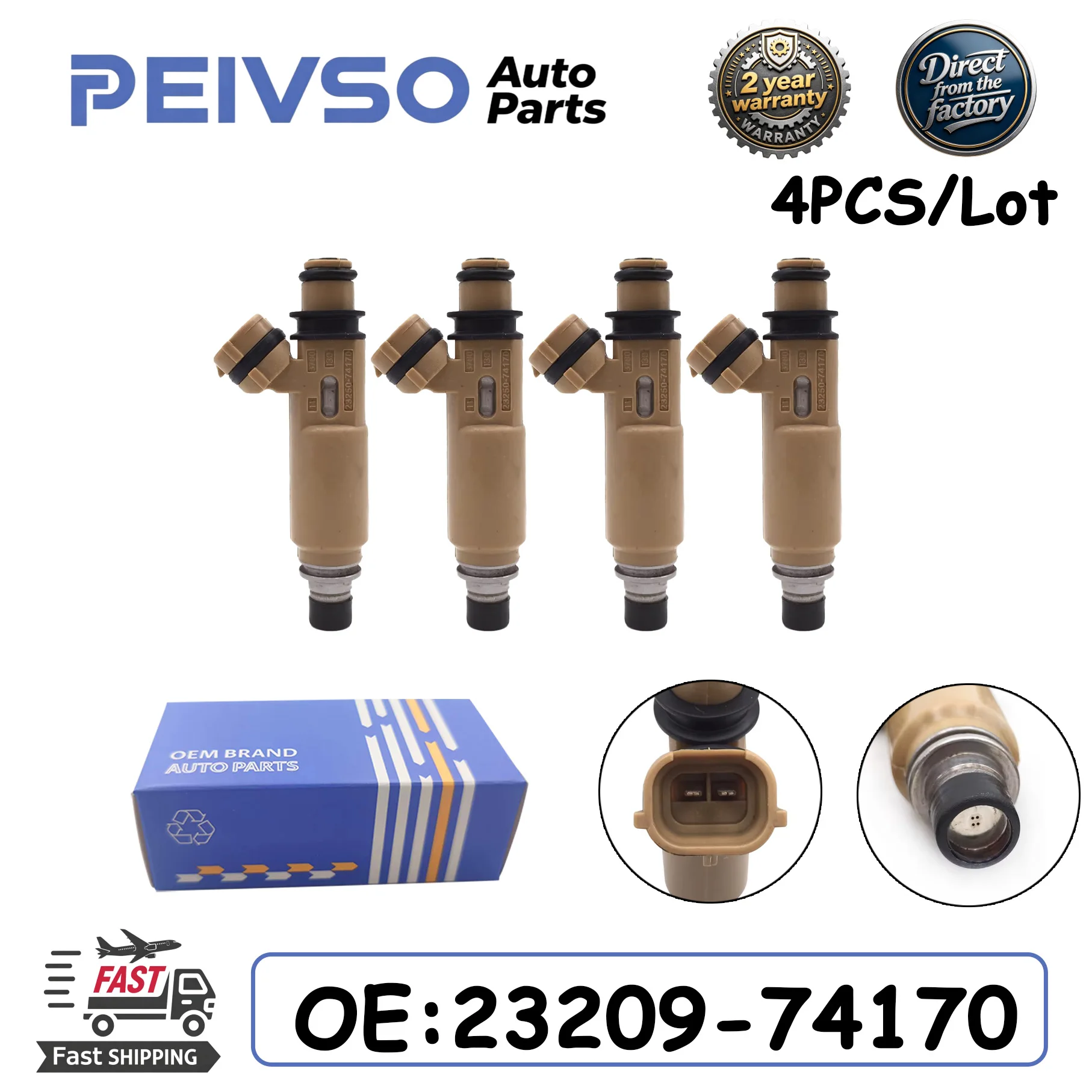 23209-74170 4PCS/Lot Fuel Injectors For Toyota Avensis 2.0L 3S-FE 1997 RAV4 2.0L 3S-FE 1997 23250-74170 Auto Parts