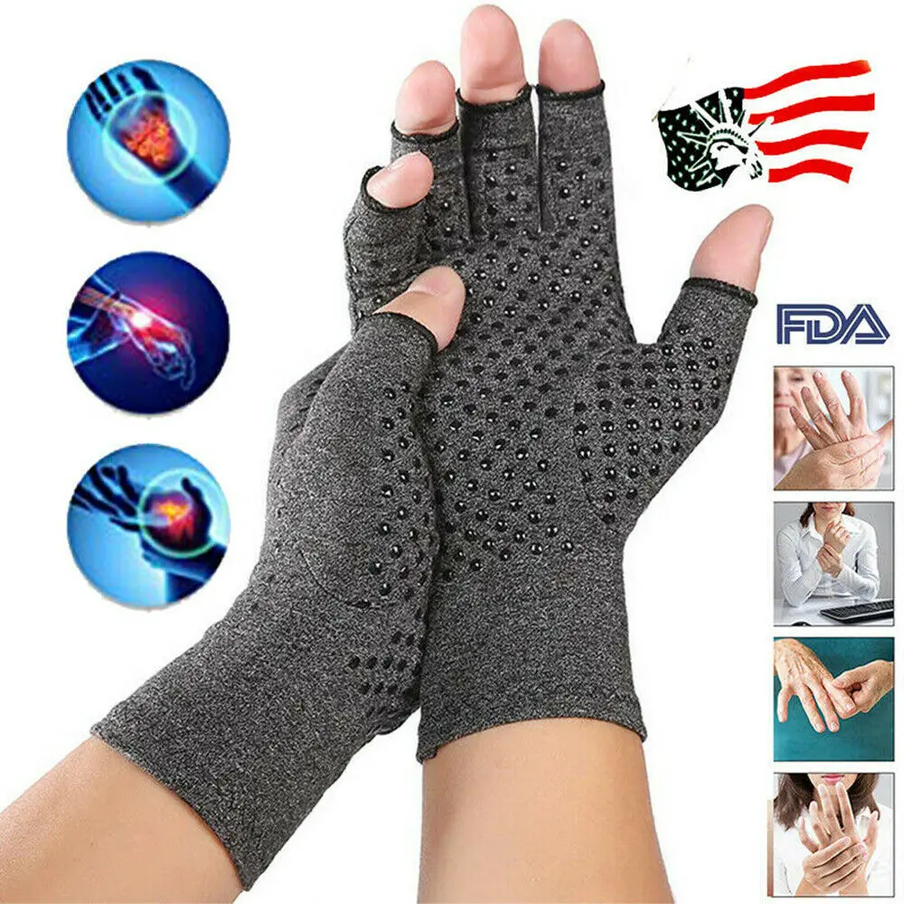 Arthritis Rheumatoid Compression Hand Gloves Joint Finger Pain Relief Gloves Winter Warm Wrist Support Fingerless Gloves