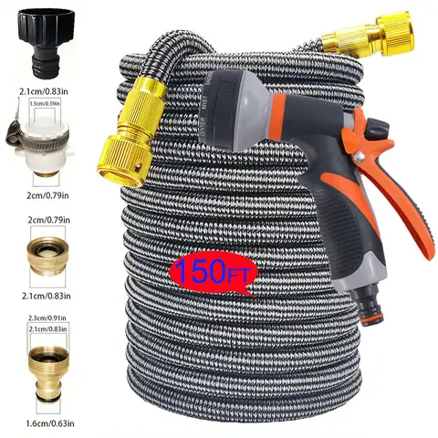 Expandable Garden Hose High Quality Expandable Garden Hose with High Pressure Nozzle Long Rod Spray Cleaning Gun for Car Washing Flexible Outdoor Water