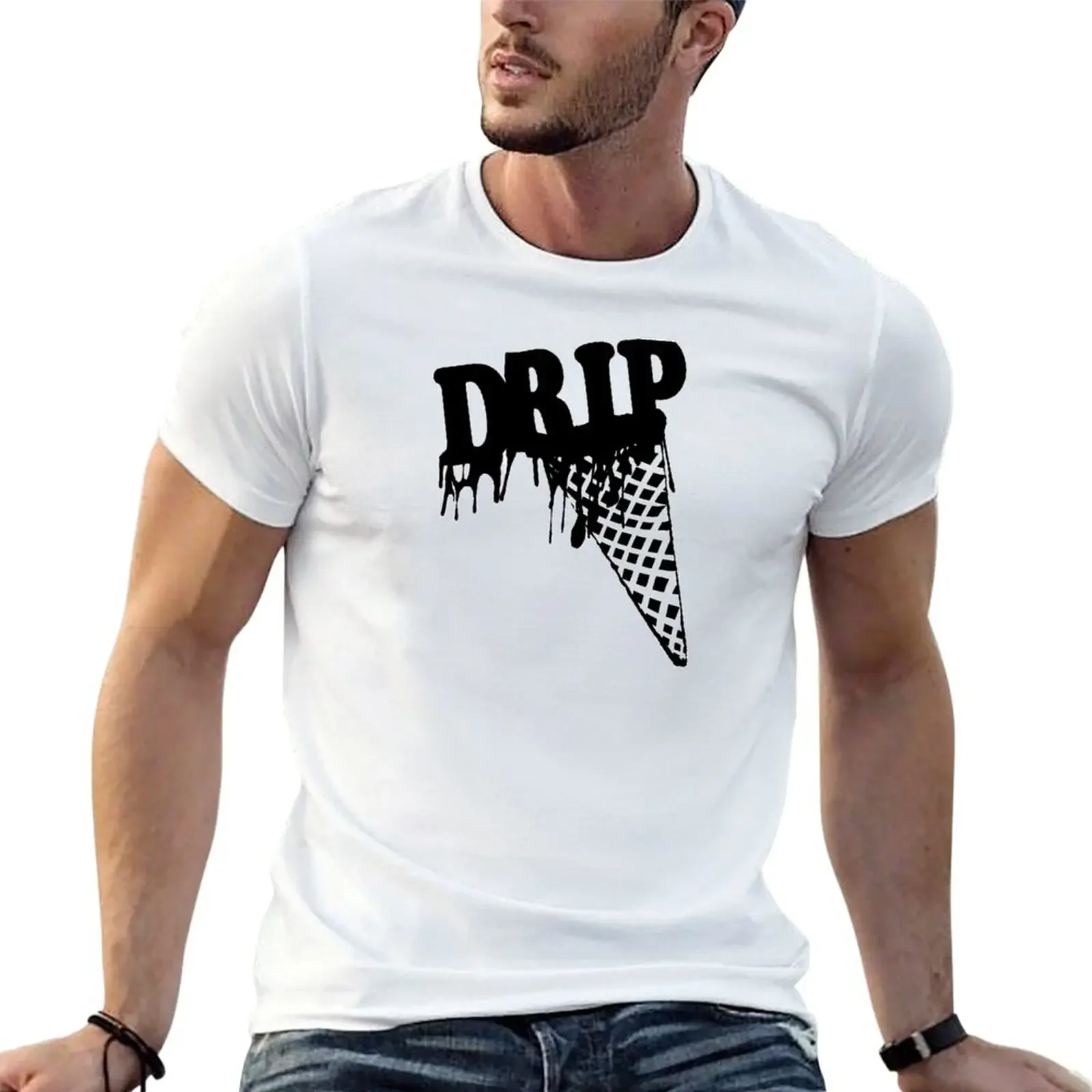 Drip Ice cream drip T-Shirt anime figures blue lock mens clothes