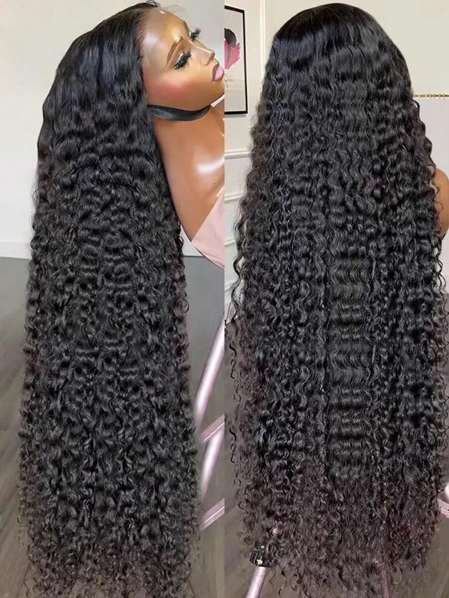 

Парик из натуральных бразильских волос с глубокой волной, 38-40 дюймов, 13x6 HD, с фронтальной шнуровкой, предварительно выщипанный, 5x5, без клея, глубокие кудри, парик с кружевной шнуровкой