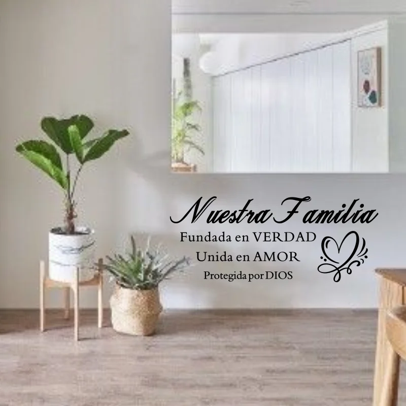 الإسبانية حقيقة عائلتنا الانضمام في الحب المحفوظة من قبل الله الكتاب المقدس الآية اسبانيا إقتباس الجدار ملصق لاصق لامع ورائع اسبانيا إقتباس غرفة نوم الفينيل # 429