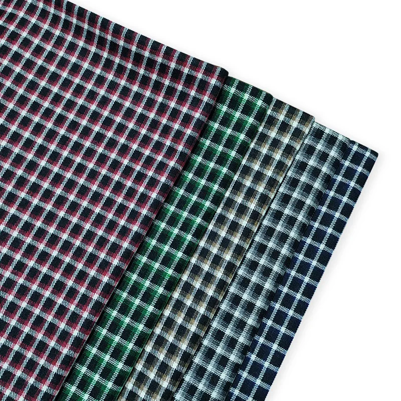New Thin Semi-Worsted Flannel Plaid Suit Set Women's Jacket Clothing Fabric Pleated Skirt Fabric Per Meter