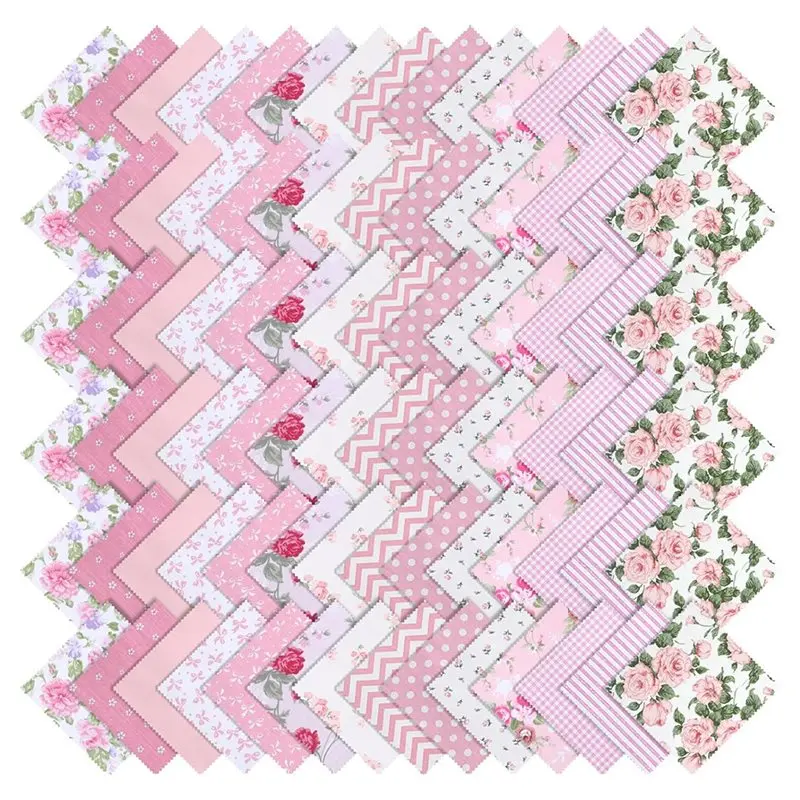 

【LAST CHANCE】Pink Charm Packs 84 Pcs For Quilting-100% Polyester Fabric, 5X5-Inch Squares Precut For DIY For Crafts